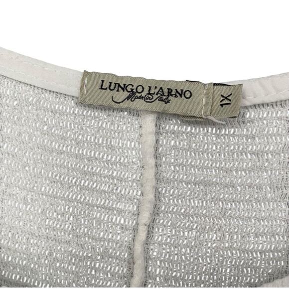 Lungo L'Arno 100% Italian Linen Dress Contrast Shoulder Detail Size 1X Floral - Picture 5 of 7